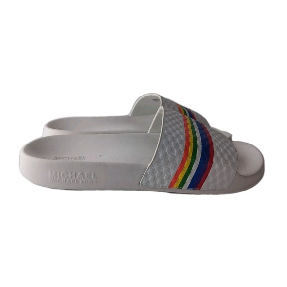 Michael Kors Shoes - MICHAEL Michael Kors Women's Rainbow Pool Slides Multicolor Slip On sz 10